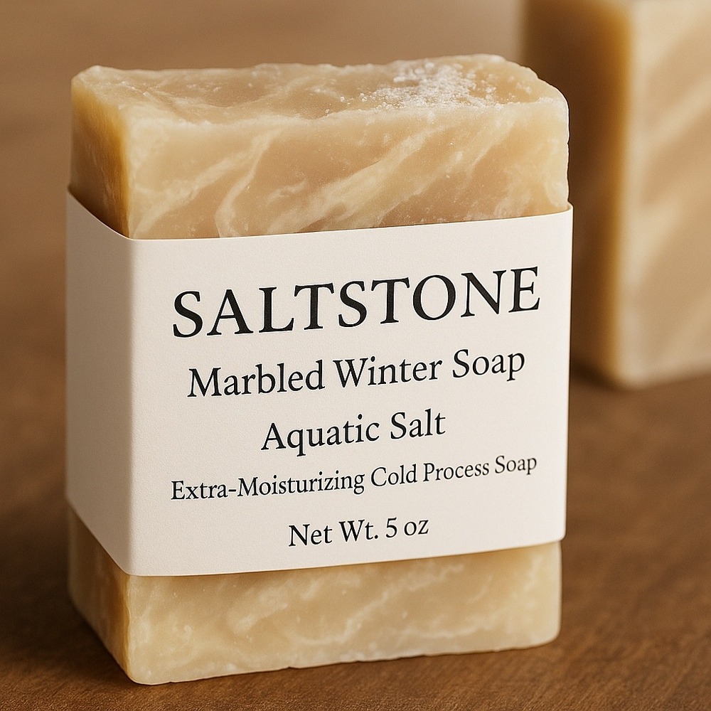 SALTSTONE-Marbled Winter Soap BarAquatic Salt Extra-Moisturizing 5oz